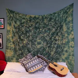Craft Trade Hippie Tapestry - Aesthetic Psychedelic Wall Hanging Indian Bedroom Wall Decor Living Room Bohemian Boho Wall Art Home Decoration - Green father's day gifts,gifts boyfriend,gifts for girl adults,gifts under 100 dollars,cheap stuff for you