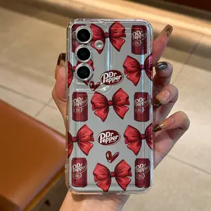 Cute Bow Print Anti-Drop Shockproof Phone Case Cover, Compatible with Samsung S23/plus/ultra/fe Series, Perfect Gift for Friends and Family, Protection