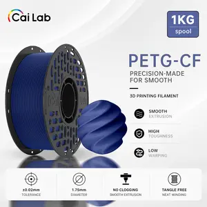Cailab PETG-CF Carbon Fiber 3D Printer Filament 1.75mm, 1KG Spool, Strong & Rigid, Low Warp, Matte Finish, High Precision Filament for FDM 3D Printers, Functional Parts & Prototypes