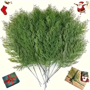20 Pieces Holiday Artificial Pine Branches, Faux Pine Needles for DIY Christmas Wreaths, Home Decor, Garden Decoration