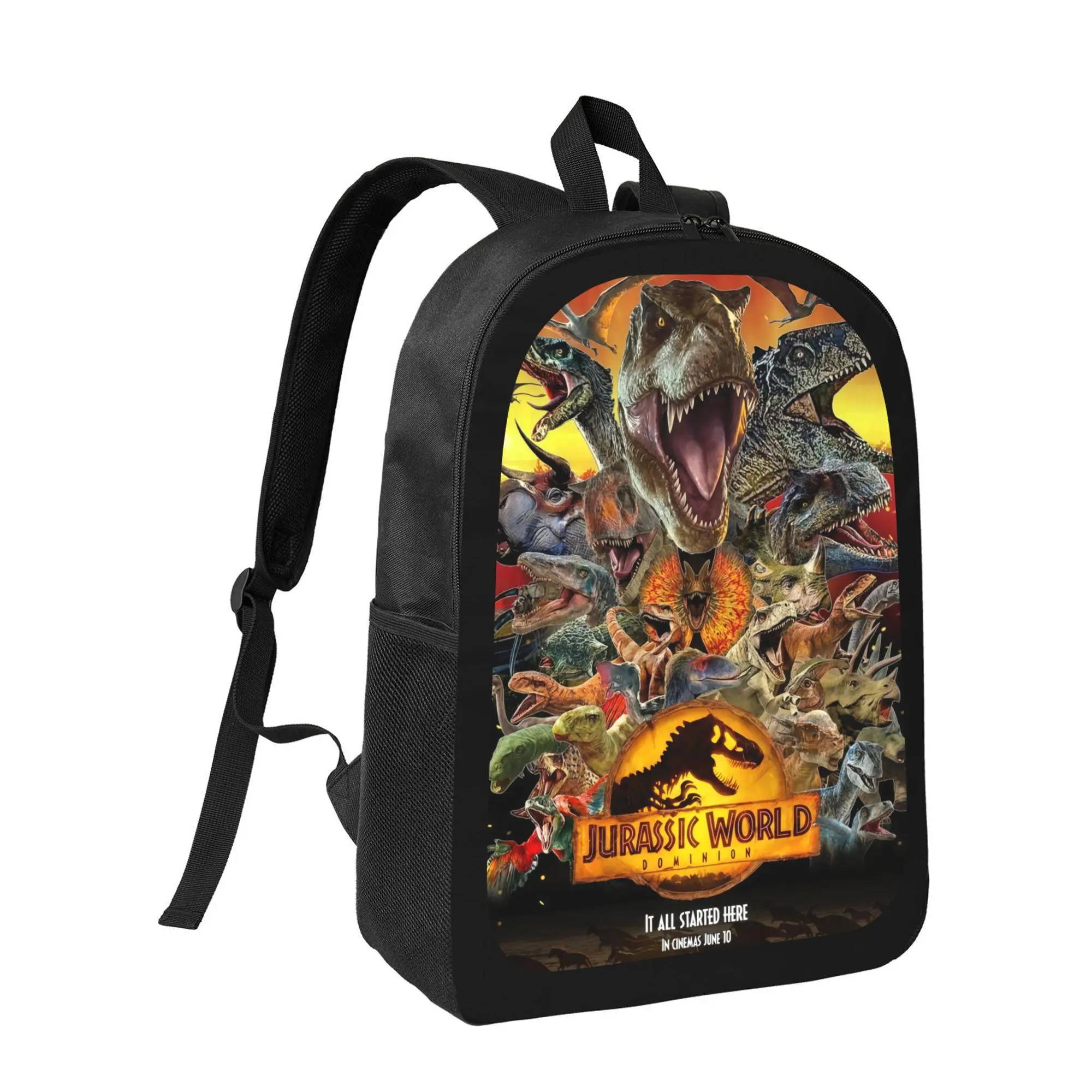 Jurassic World Dinosaur Print School Backpack, Casual Shoulder Book Bag for Dino Lovers Campus Travel Outdoor