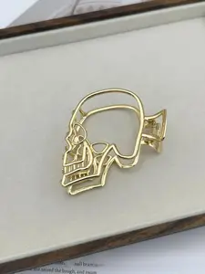 Metal Hair Claw Clips Silver & Black for Women - Skull Design Non-Slip Strong Hold Hair Accessories for Styling Hair Claws Set