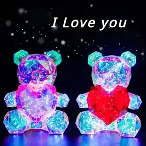 Colorful Teddy Bear Doll Gift Lamp, Sparkling Romantic Surprise LED Light, Perfect for Girls' Birthdays & Valentine's Day, Bedroom Decor, Decorative Lights