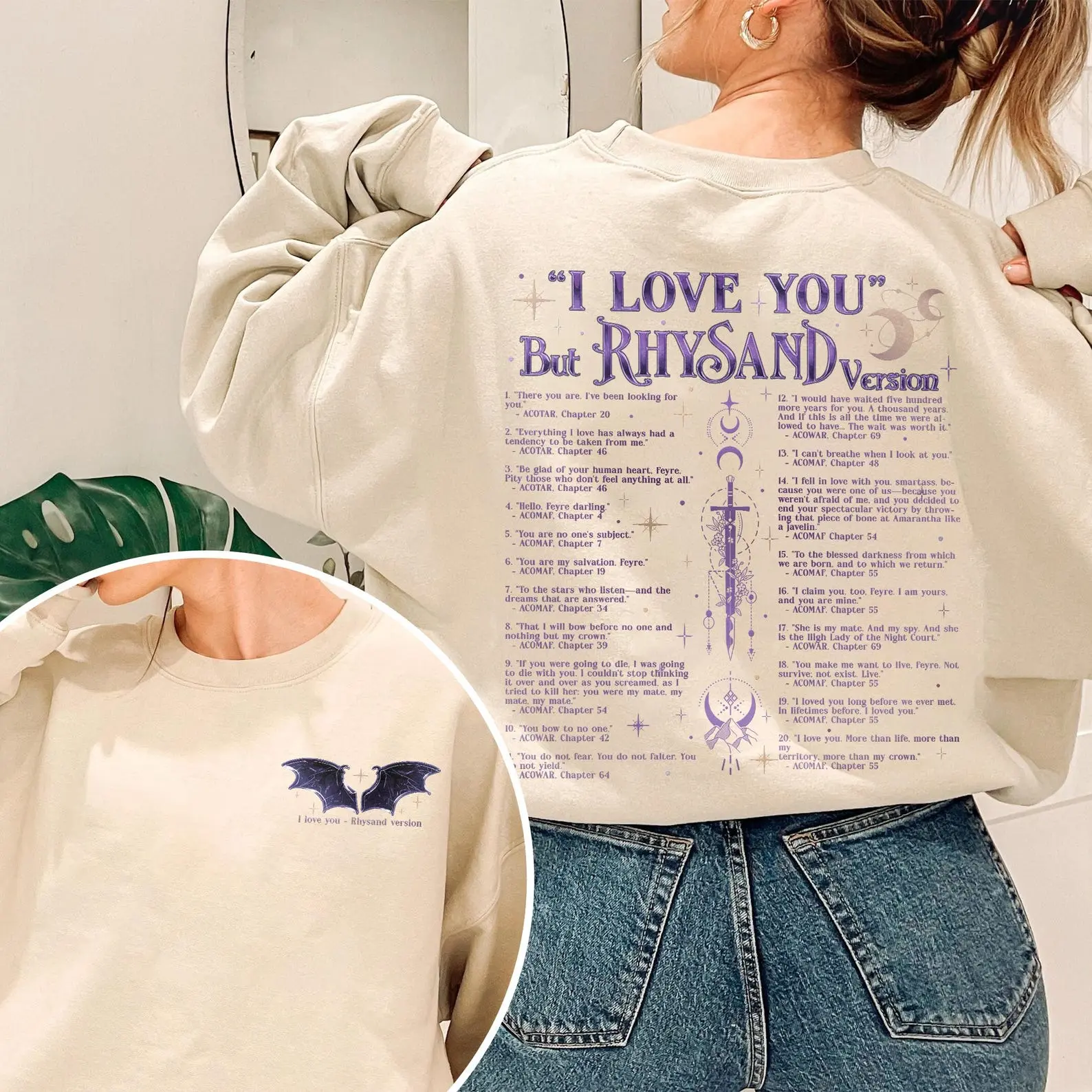 ACOTAR Rhysand Sweatshirt, Rhysand The Bat Boys Shirt, I Love You In Book Quotes Tee, The Night Court Gift For Bookish