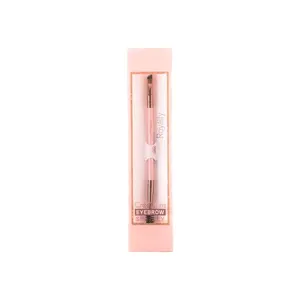 Beauty Creations Double-Ended Eyebrow Brush, Double-Ended Design, Light Pink, Ideal for Brow Styling
