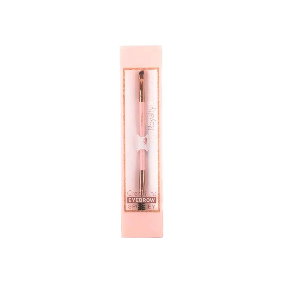 Beauty Creations Double-Ended Eyebrow Brush, Double-Ended Design, Light Pink, Ideal for Brow Styling