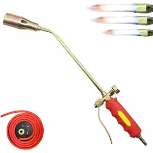 Protectivemethod Torch, New Propane Torch Weed Burner Kit, Waterproof Welding Gun Baking Gun, Heavy Duty Blow Torch Flamethrower for Weeding, Roof Asphalt, Ice Snow (Type 30 (Double Switch)+ 2m Tube)