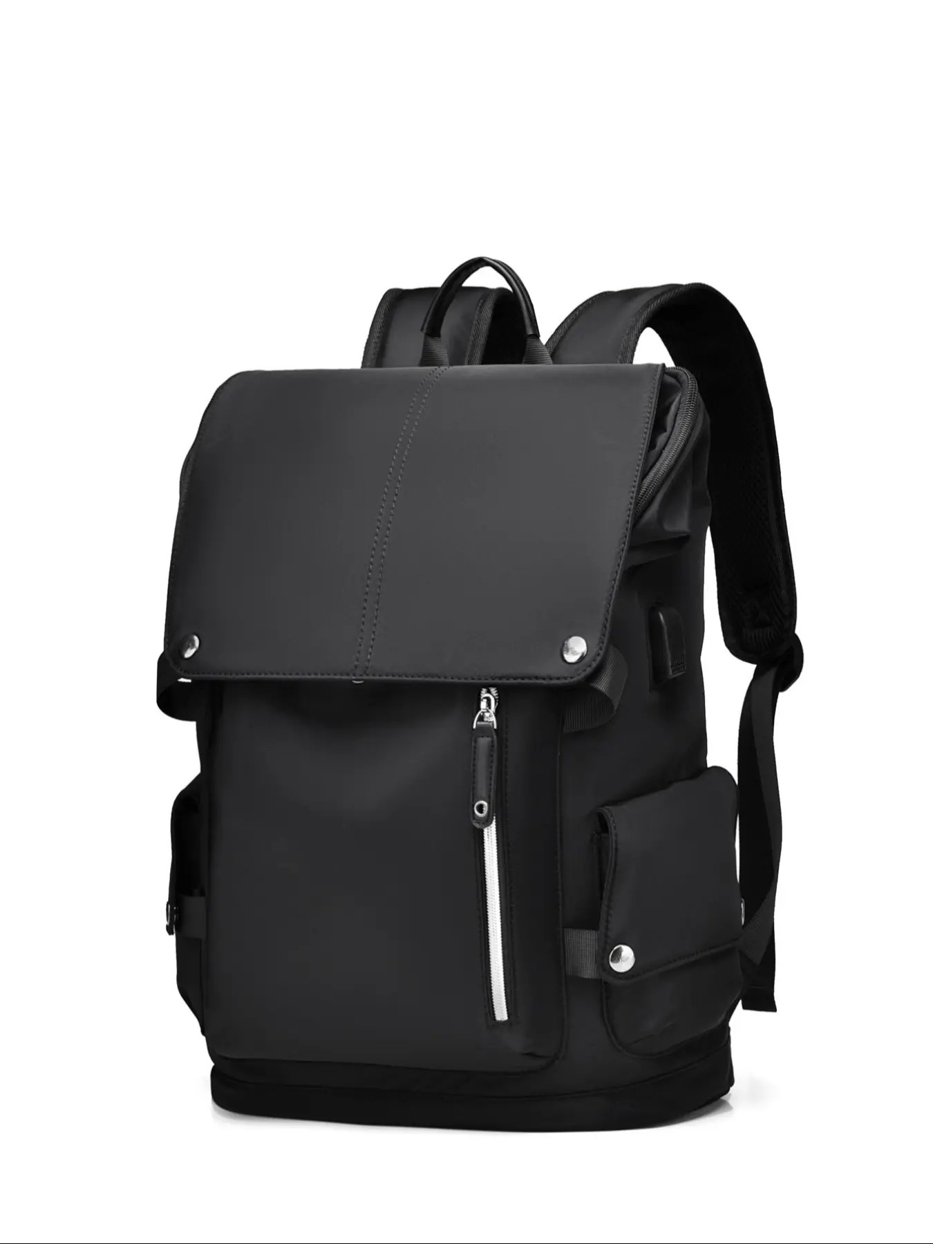 Men's Fashion Laptop Backpack, Large Capacity Notebook Bag, Elegant Plain Design, All Seasons Use, Stylish Men's Backbag