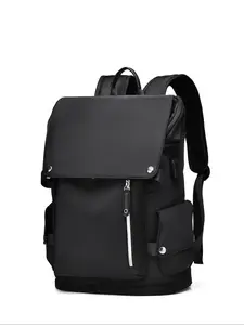 Men's Fashion Laptop Backpack, Large Capacity Notebook Bag, Elegant Plain Design, All Seasons Use, Stylish Men's Backbag