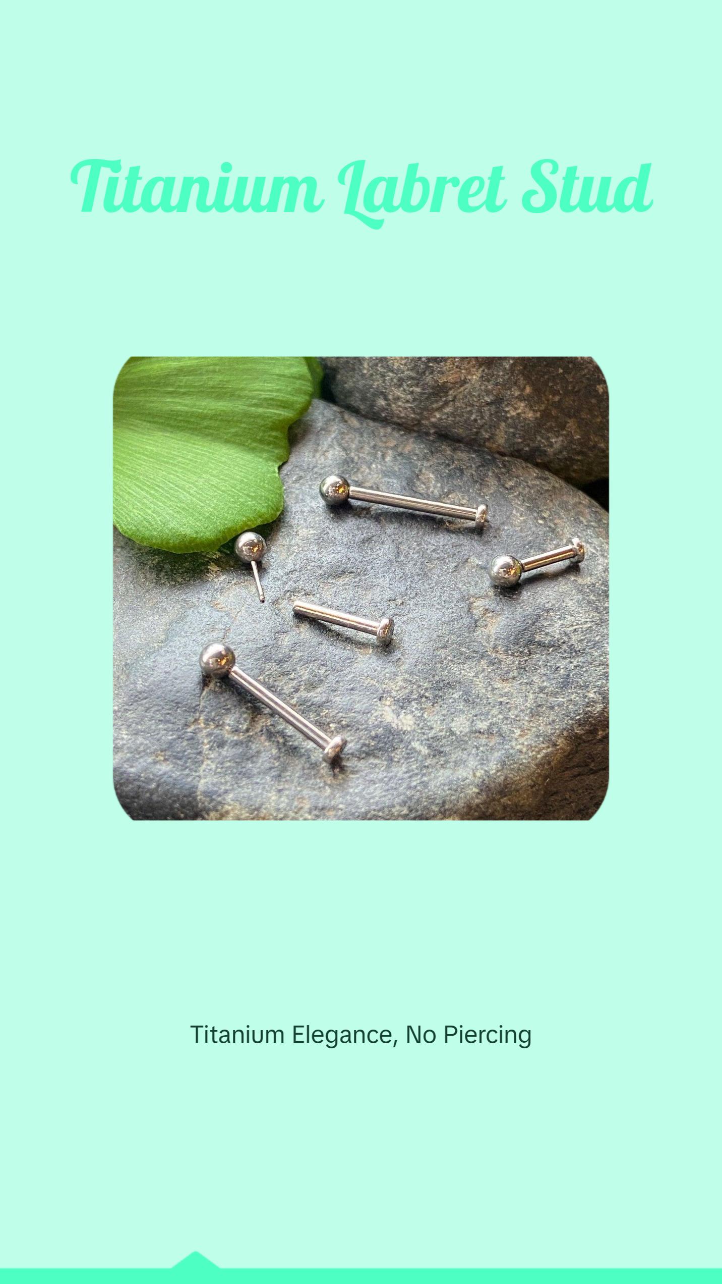 1pc Titanium Push In Ball Labret Threadless Stud Lip Ring Helix Ear Cartilage