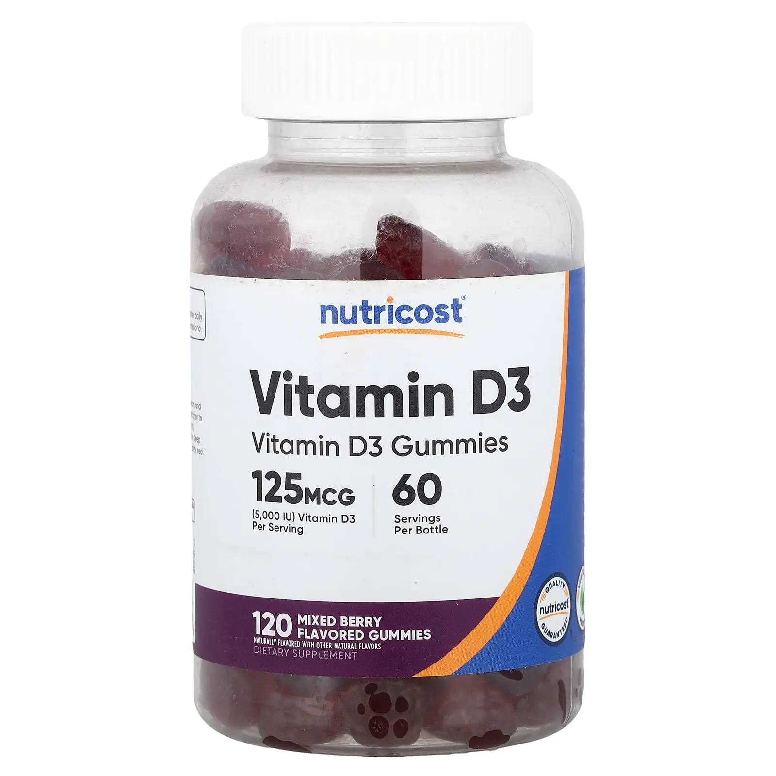 Nutricost Vitamin D3 Gummies, Mixed Berry, 120 Gummies (62.5 mg per Gummy)