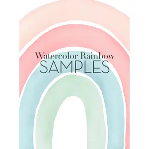 Watercolor Rainbow Wall Stickers - Sample Swatches