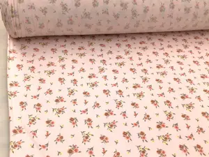 Double Brushed DTY Floral Spandex Stretch Apparel Fabric Soft Pink Yellow M315