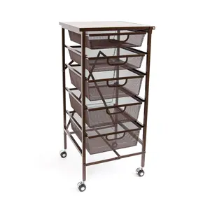Origami 5-Tier Mesh Drawers Rolling Cart, SmallDesk