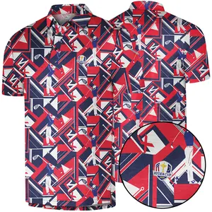 Mens Golf Polo Shirt – Short Sleeve, Moisture Wicking, Athletic Fit with Premium Embroidered Reyder Cup Logo 2025