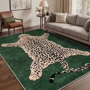 【Deals For You Days】GENIMO Carpet – Soft, Non-Slip, Pet Friendly, Machine Washable Area Rug, Floor Rug Perfect for Living Room, Bedroom, Kitchen, Hallway, Modern Home Decor ,ARN1766-DARK GREEN