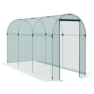 4' x 12' Galvanized Steel Crop Cage – Green. Walk-In Tent with Zippered Door. 19mm Steel Tube Frame + Tear-Resistant Mesh. 47.25" W x 141.75" D x 74" H