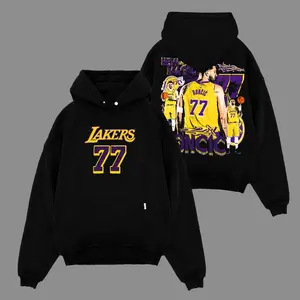 Vintage Luka Doncic Basketball Graphic Hoodie, Retro Luka Magic #77 Slovenian Hoops Star Cotton Pullover, Oversized Washed Streetwear Hoodie, Y2K Court Legend Fan Gift for Men Women and Classic Basketball Collectors
