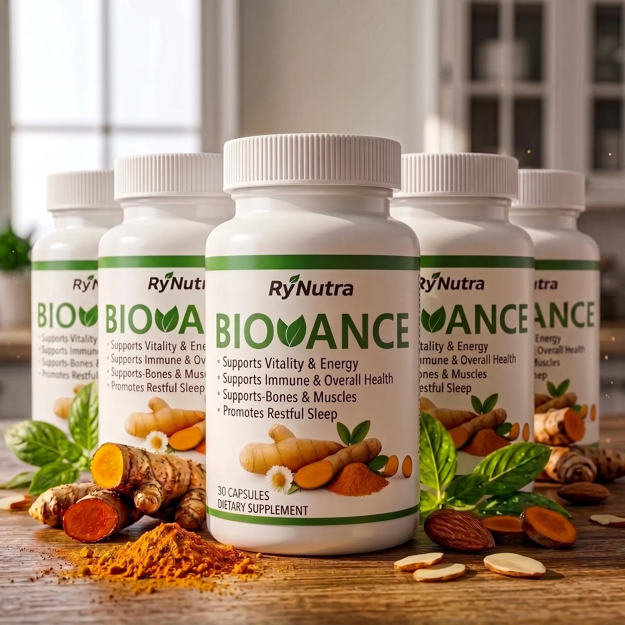 BIOVANCE Nerve Support & Energy Boost – 6 Bottles (180 Capsules) – Daily Wellness Formula