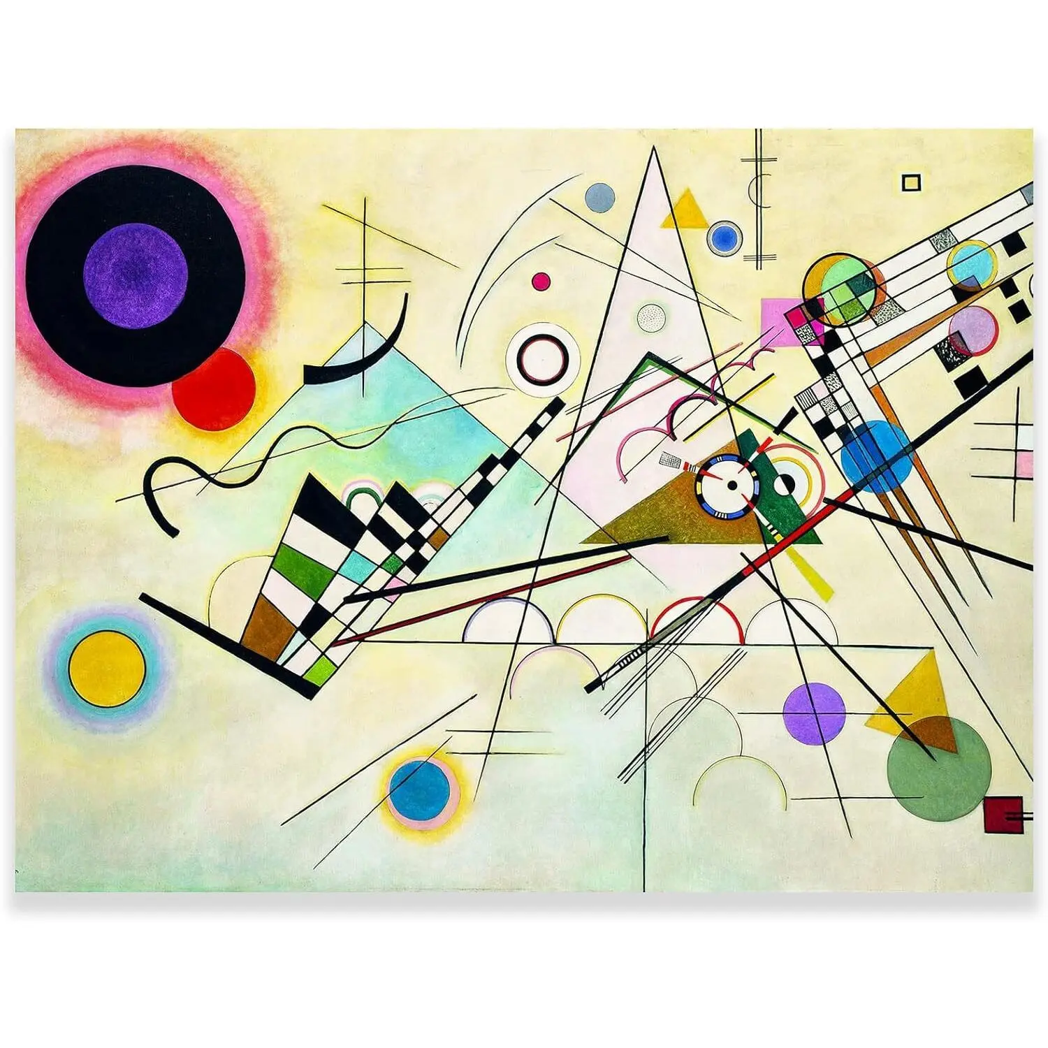 Canvas Poster Wassily Kandinsky Canvas Wall Art - Composition Viii Poster Prints Framed Colorful Decor Room Gifts Ornaments Decoration Artistic Photo