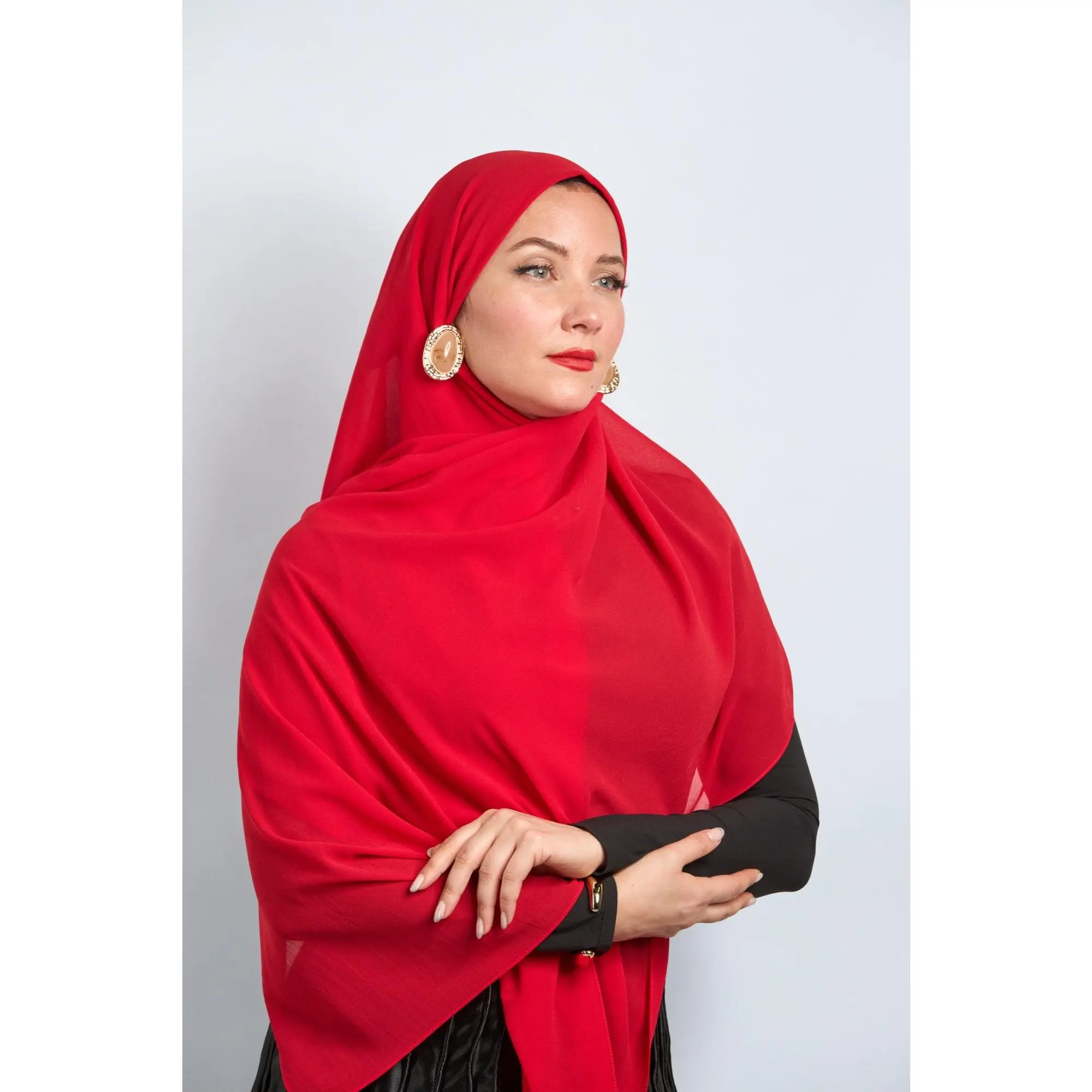 Premiun Chiffon Light Red #55