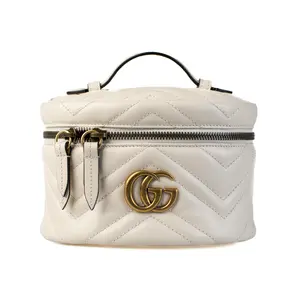 Pre-owned GUCCI Leather Shoulder Bags White Mini Vanity Bag IB26030283