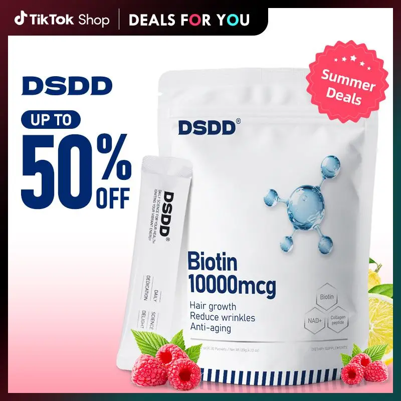 [Black Friday Deal]DSDD NAD PLUS+Biotin+Collagen Berry Flavor Drink Mix for ANTl AGlNG Support,Hari Growth,Glass Skin,Boost Energy