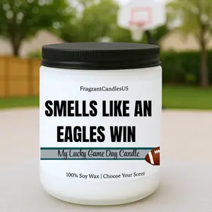 Valentines day gifts for him, American Football Victory Candle – Smells Like an Eagles Win | Lucky Game Day Candle for NFL Fans | Football Candle | Gift for Philadelphia Eagles Lovers Coaches & Team Supporters Game Day Home Decor Candle for Football Fans