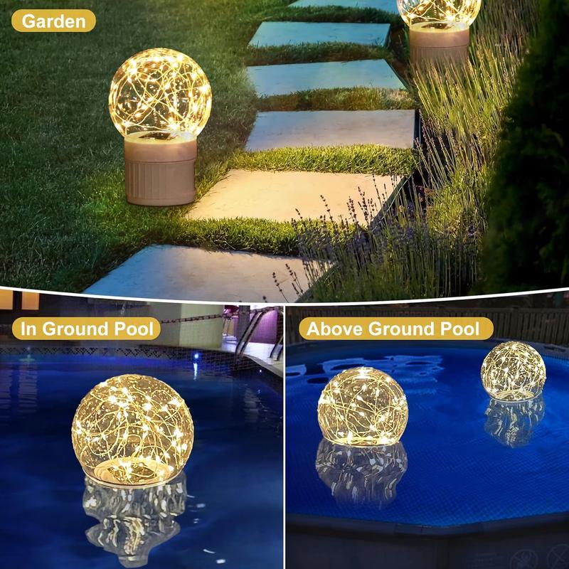 Pool chlorine floater with solar ball light floating chlorine dispenser for 3 chlorine tablets chlorine tablet floater chemical dispenser easy opening bromine tablet holder for pool spa