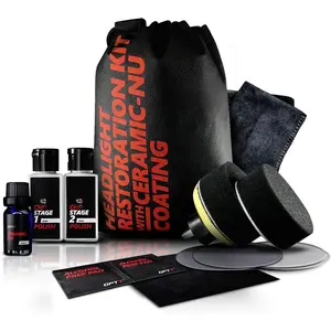 Headlight Restoration Kit with  Ceramic Nu Coating - Professional Detailers Grade - Lens Polisher Drill Set
