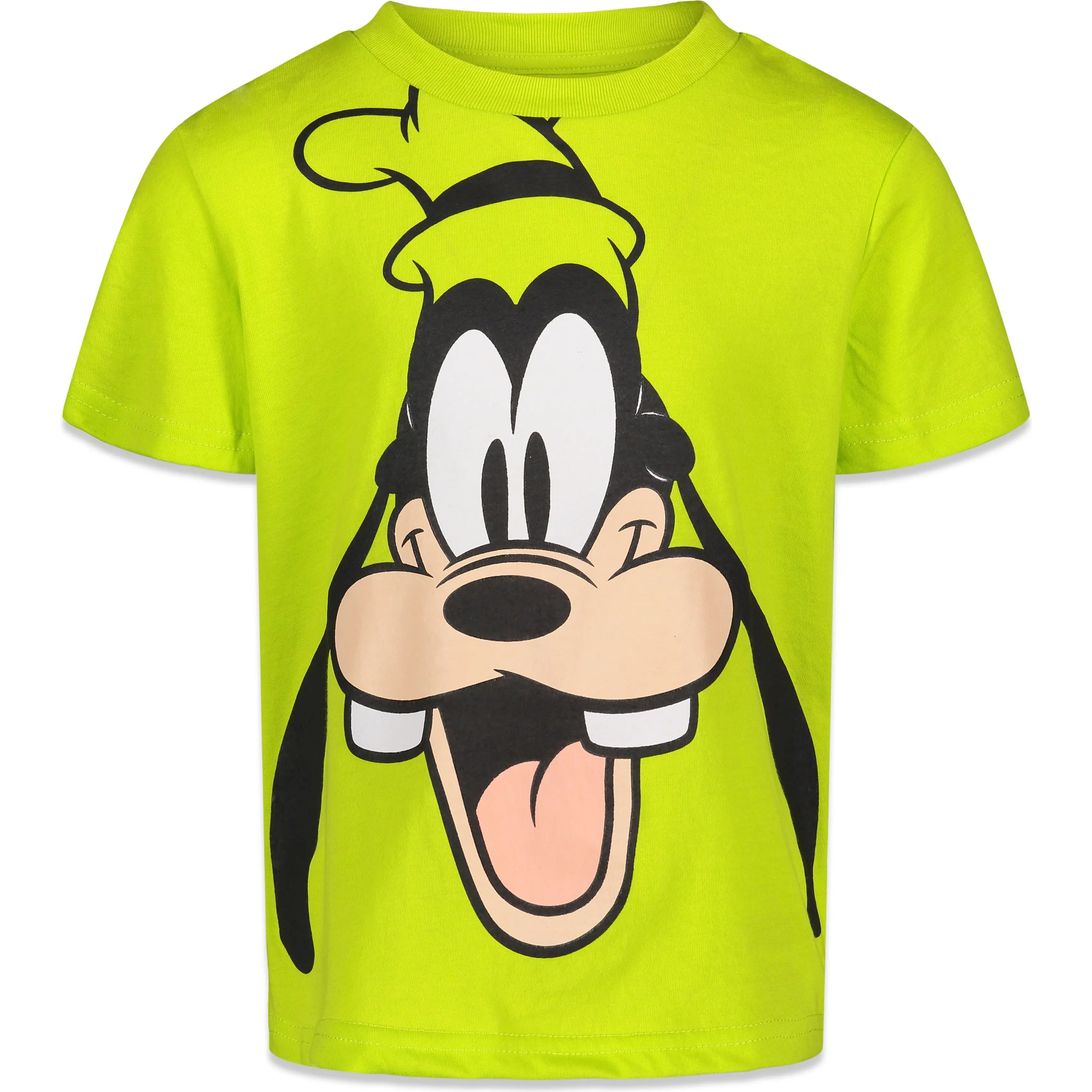 Disney Boys' Cartoon Style Mickey Mouse Graphic T-Shirt, Vibrant Oversized Short Sleeve Tops in Cotton-Rich Jersey for Playground, Character Print, 4T, Oversized Cut, Round Neck, 5T