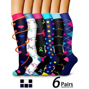 Unisex colorful sports socks for running, nurses, and pregnant women; sports socks to improve blood circulation; athletic sports socks