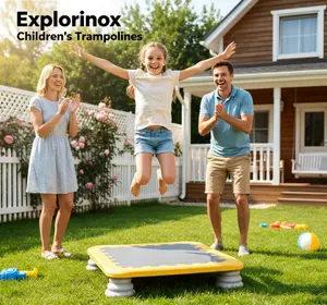 Explorinox Mini Trampoline for Kids, Indoor Jumping Toy, Kids Bounce Equipment with Non-Slip Base, Ages 3-12