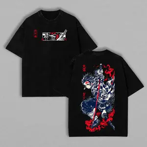 Tanjiro Kamado Water Breathing shirt, Demon Slayer t-shirt, Menswear Anime Double Printed Oversize Lightweight Acid Washed Tee, Gift For Anime Merch boys clothes