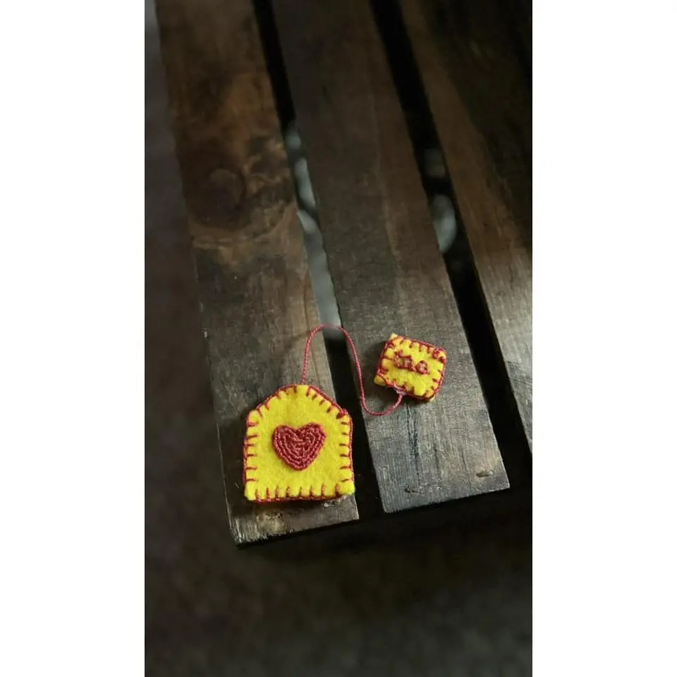 Tea Bag Hand Stitched Bookmarks | Custom Bookmarks | Embroidered Bookmarks