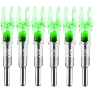 6/12 Pack X Lighted Nocks Universal Fit for Arrows with IDs .204'' .232'' .244'' .248'' High-Brightness Illumination ON/Off Switch for Archery Hunting Durable Long-Lasting archery hunting