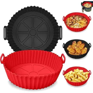 Air Fryer Silicone Liners Air Fryer Silicone Pot Reusable Silicone Air Fryer Liners Food Safe Non Stick Air Fryer Basket Accesso Air Fryer Basket Accessory