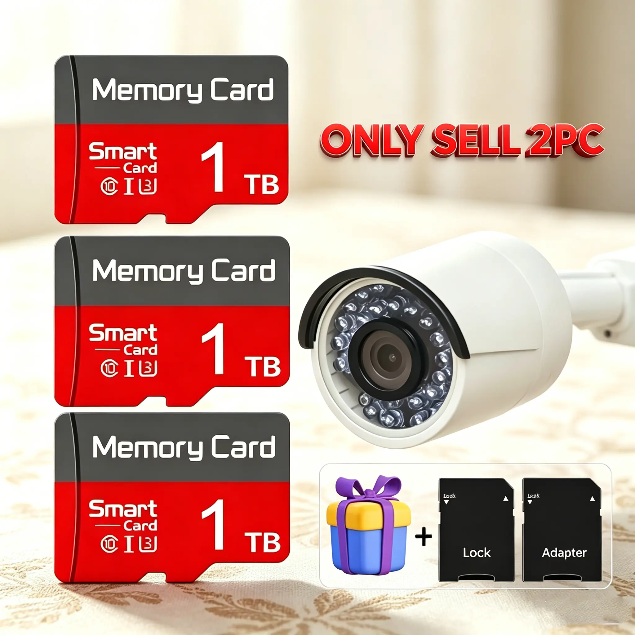 Micro TF SD Cards for car audio, 1TB Micro SD Card for PC, 2 Sets Microsdxc Card for surveillance cameras, durable sd card & sd memory card suit dash cams and mobile phones