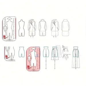 Fashion Illustration Ruler, Sketching Template for Sewing & Dressmaking, Humanoid Pattern Design Tool, DIY Clothing Measurement Accessory, Sewing Supplies Crafts