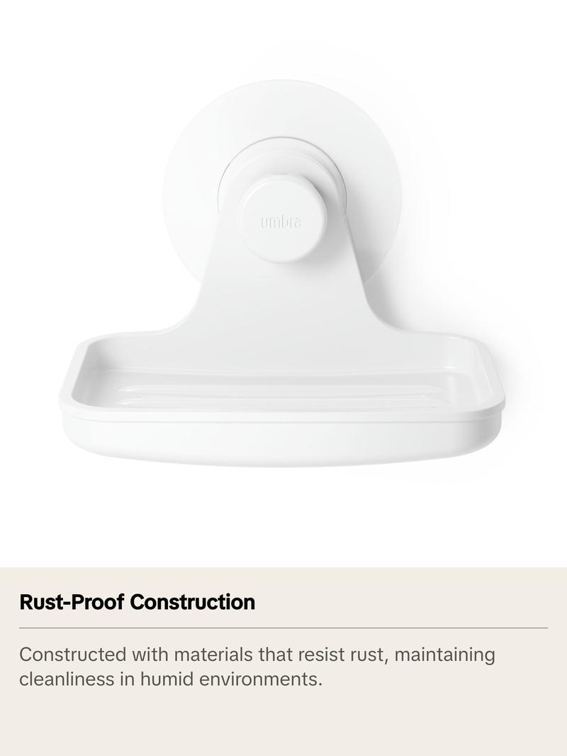 Umbra Flex Adhesive Soap Dish, Non-Damaging Installation, Keeps Soap Dry - 1 Pack Shower Bath