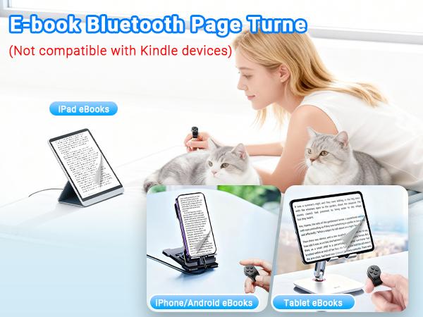 PUTARE Scrolling Ring for TikTok, Wireless Remote Control Page Turner for iPhone Android, Phone Video Scroller, Page Turner for Kindle App, Camera Shutter Remote for Selfies, Short Videos, E-Books SummerWins