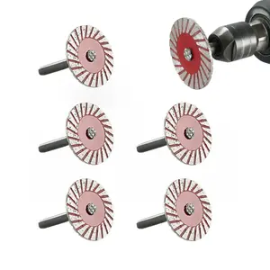 5PCS 1.5" Mini Diamond Saw Blades with 1/8" Shank, Serrated Edge Stone Carving Discs for Engraving Marble, Granite & Tile, Professional Rotary Tool Accessories for Detail Cutting