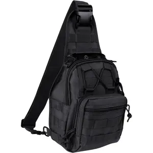 Men's and Women's Tactical Backpack, Waterproof Military Messenger Bag, EDC, Molle Chest Bag, Adjustable Sling, Large Capacity, Multiple Compartments, Suitable for Outdoor Camping, Hunting, Climbing, Fishing, Daily Carry, Excellent Gift Choice