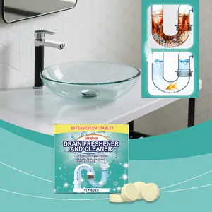 Drain Hair Clog Preventer Detergent Tablets - Dissolves Hair & Soap Scum Before They Clog, Safe for Shower, Sink & Septic Systems