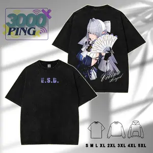 Velina  Zenless Zone Zero ZZZ Game Glitch Graphic T-shirt Streetwear Oversized Bungie Fan Gift Heavyweight Aesthetic Print Unisex Top