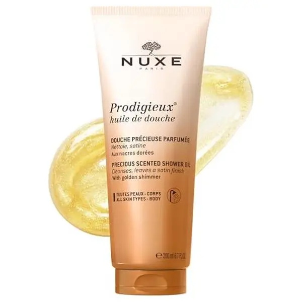 NUXE Prodigieux Shower Oil Body Wash with Sweet Almond Oil, 6.7 Fl Oz