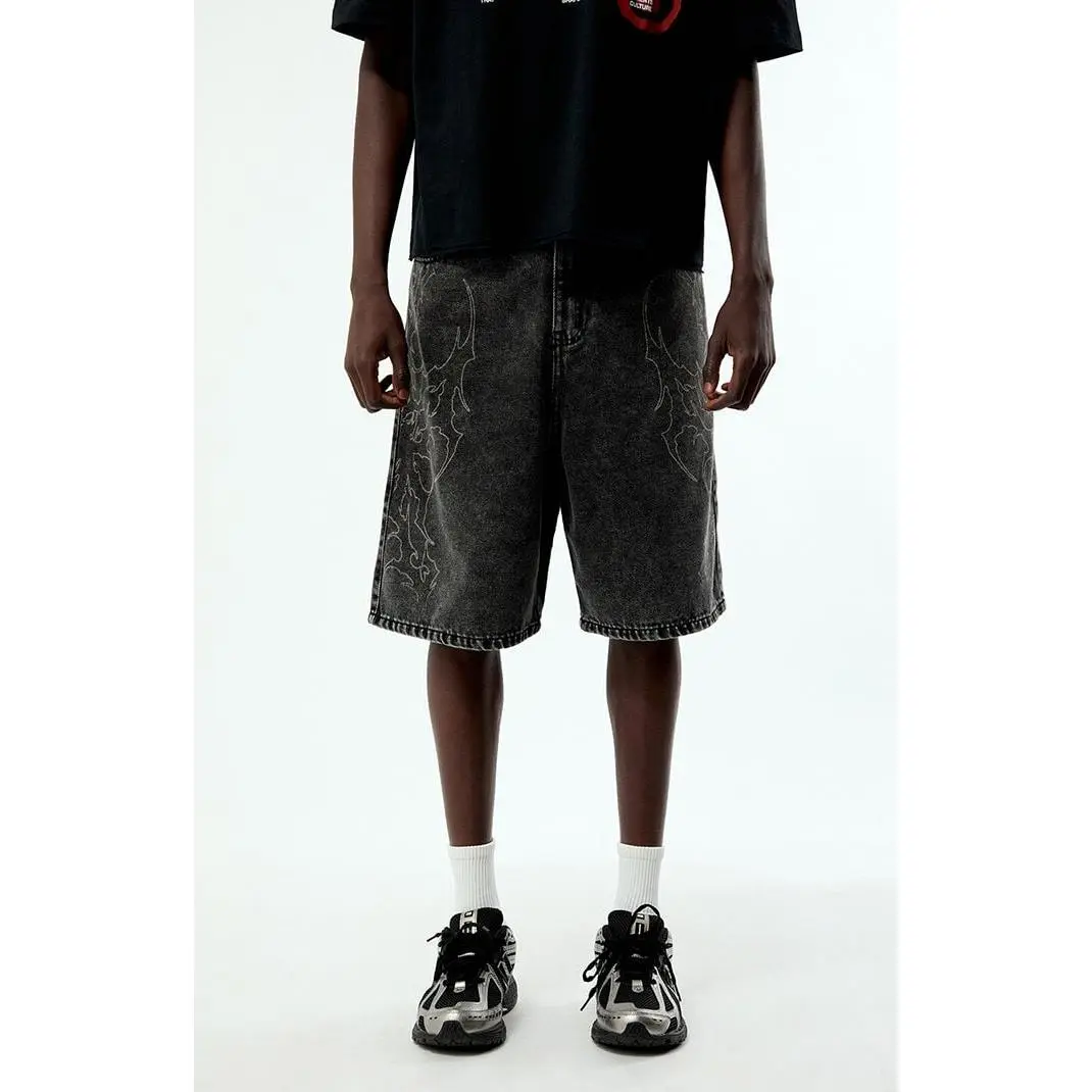Civil Men's Hostile Bloom Baggy Denim Jorts