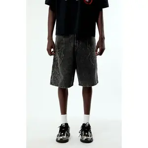 Civil Men's Hostile Bloom Baggy Denim Jorts
