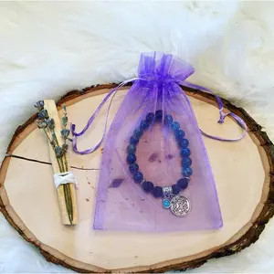 Sagittarius Bracelet Gift Set Zodiac Sign Blue Apatite with Lava Stones for Essential Oils, Palo Santo Stick & Lavender Bundle