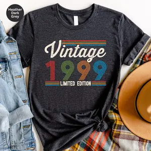 25th Birthday 1999 Shirt, 1999 Birthday Gift, 25th Birthday Shirt, 25th Vintage Birthday Shirt, 1999 Vintage Tee, Gift for Her, Gift for Him